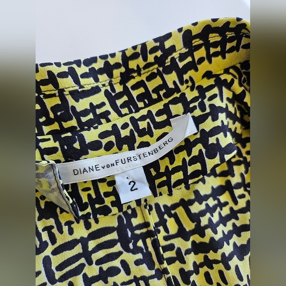 Diane Von Furstenberg Women’s Light Blazer Jacket 2 Yellow Silk Victor - Picture 5 of 13